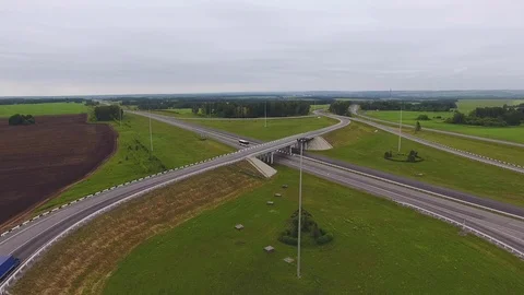 Aerial view Highway junction. 스톡 동영상 119149943