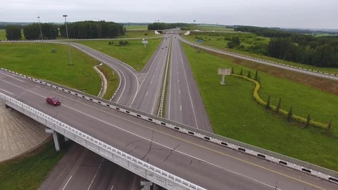Aerial view Highway junction. 库存影片 119189490