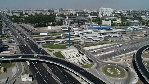 Aerial view on highway junction Vidéo 171916895