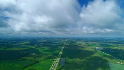 Aerial view of highway from low clouds. Stock Footage 220184052