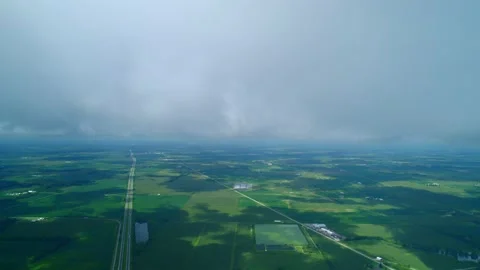 Aerial view of highway from low clouds. Stock Footage 220184379