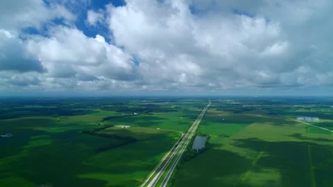 Aerial view of highway from low clouds. Stock Footage 220184507