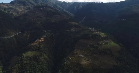 Aerial View of Highway in Mountainous Area Stock Footage 101944437