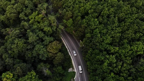 Aerial view of highway in mountains. Stock Footage 118164816