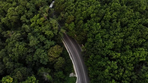 Aerial view of highway in mountains. Stock Footage 118164866