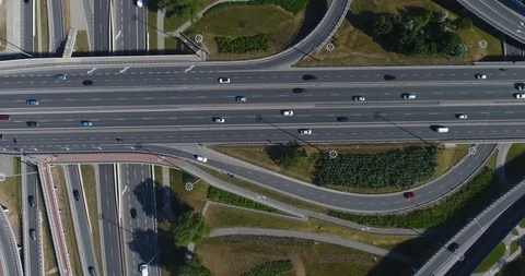 Aerial View Of Highway Overpass Stock Footage 90433688