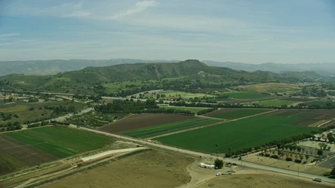 Aerial view highway Oxnard Plain Ventura County California Stock Footage 91549038