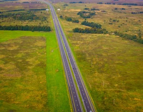 Aerial view of a highway Stock Photos