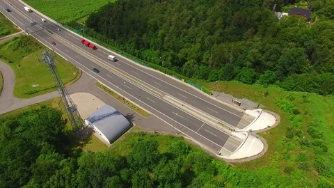 Aerial view of highway tunnel. Video stock 72076111