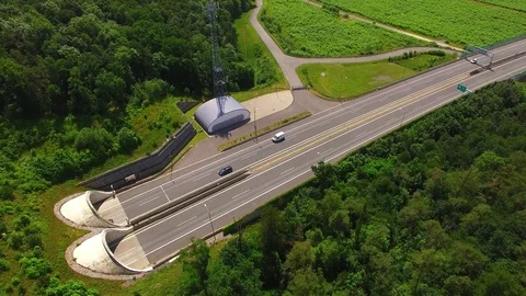 Aerial view of highway tunnel. Stock Footage 72076472