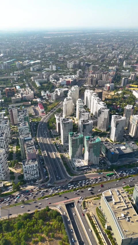  Aerial view of highway underpass and apartment complex Stock Footage 345601403
