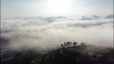 An aerial view of a hilltop Stock Footage 297640195