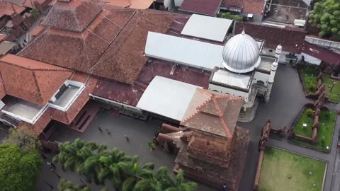 Aerial view of historic mosque complex Stock Footage 279523946