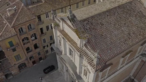 Aerial view of historic rooftops in Province of Siena, Italy. Stock Footage 345655489
