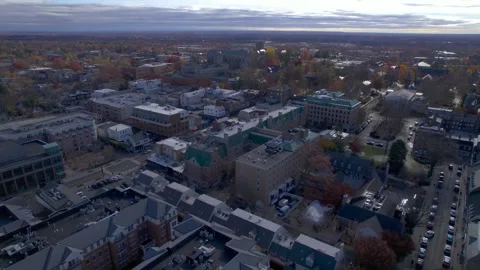 Aerial view of a historic town Stock Footage 345258909