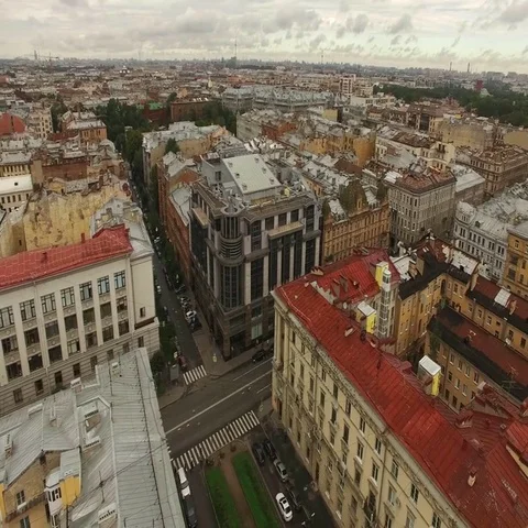 Aerial view of historical centre of Saint-Petersburg Stock Footage 69639009