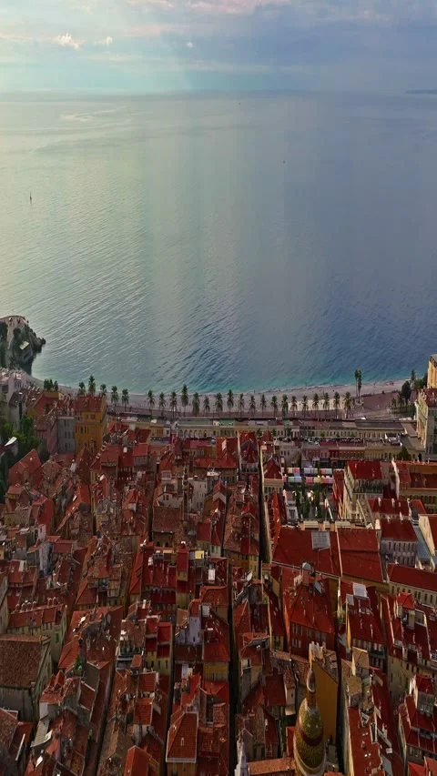 Aerial view of the historical cityscape. Nice, France, French Riviera 스톡 동영상 320875799