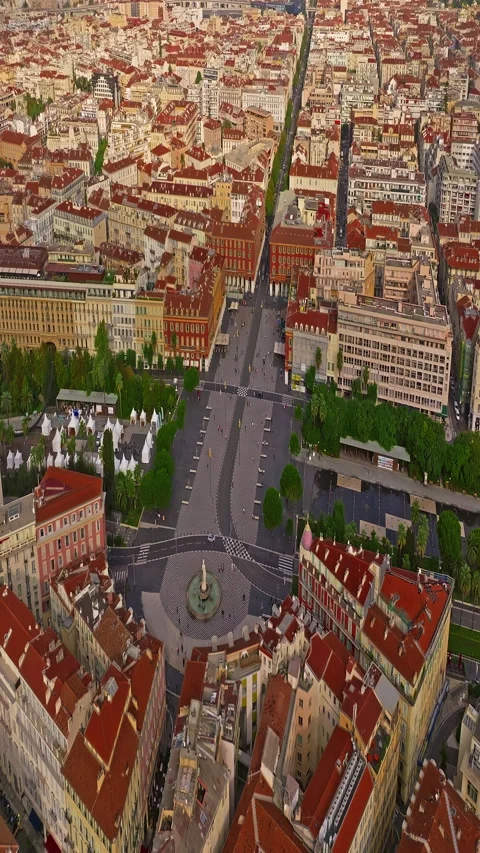 Aerial view of the historical cityscape. Nice, France, French Riviera Stock Footage 320897777