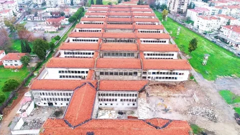 Aerial view of the historical prison Stock Footage 292765091