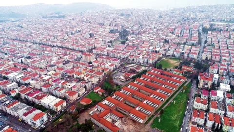 Aerial view of the historical prison Stock Footage 292765645