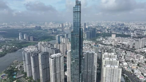 Aerial view of HO CHI MINH CITY skyline in Vietnam Vídeos de archivo 311868853
