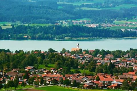 Aerial View of Hohenschwangau Stock Photos