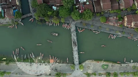 Aerial view of Hoi An ancient town 4K footage Stock Footage 162668601