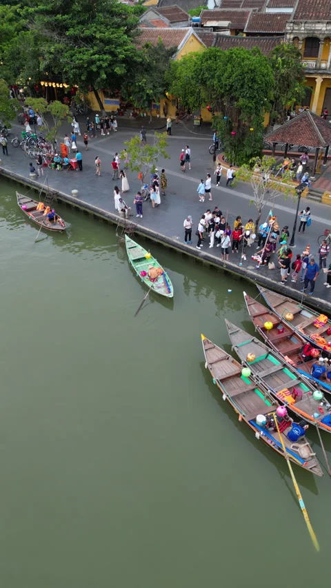 Aerial view of Hoi An old town or Hoian ancient town Video stock 285115220