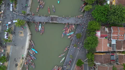 Aerial view of Hoi An old town or Hoian ancient town Video stock 285117322