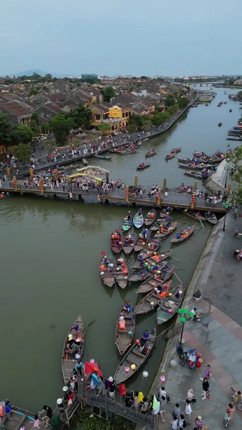 Aerial view of Hoi An old town or Hoian ancient town Video stock 285117841
