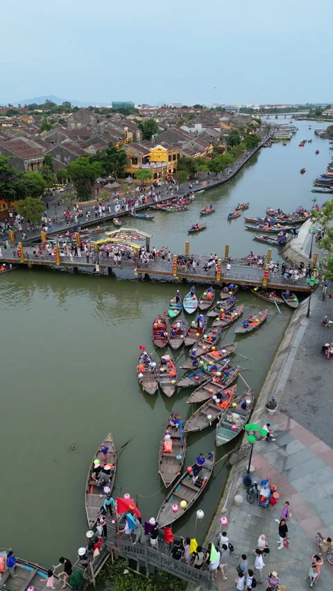 Aerial view of Hoi An old town or Hoian ancient town Video stock 285127839