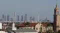 Aerial View Hollywood California Los Angeles Skyline USA, American Flag, Church HD Footage