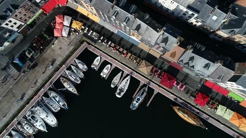 Aerial view of Honfleur Stock Footage 95460974