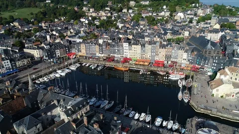 Aerial view of Honfleur Stock-Footage 95461154