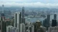 Aerial View of Hong Kong Island Skyline, Victoria Harbour, Kowloon, time lapse HD Footage