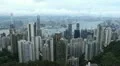 Aerial View of Hong Kong Island Skyline, Victoria Harbour, Kowloon, time lapse HD Footage