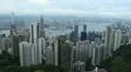Aerial View of Hong Kong Island Skyline, Victoria Harbour, Kowloon, time lapse HD Footage