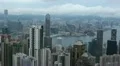 Aerial View of Hong Kong Island Skyline, Victoria Harbour, Kowloon Peninsula HD Footage