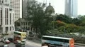 Aerial View of Hong Kong Island Skyline, Central District, Tram, Car Traffic Bus HD Footage