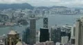 Aerial View of Hong Kong Island Skyline, Victoria Harbour, Kowloon Peninsula HD Footage