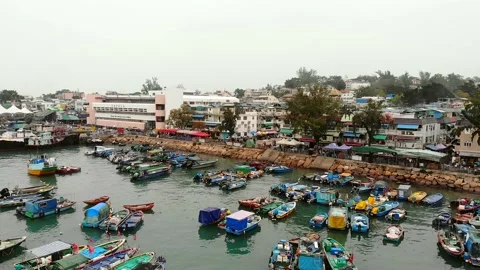 Aerial View of Hong Kong Island Cheung Chau 0074_1 Stock Footage 148149953