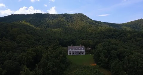 An aerial view of the house in forest during summer, with a mix of evergreen 動画素材 99620522