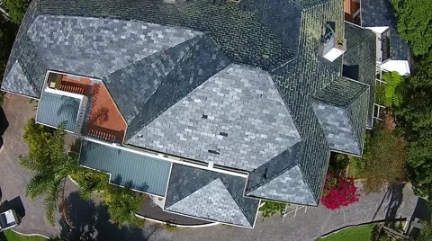 Aerial view of house - In motion Stock Footage 59511892