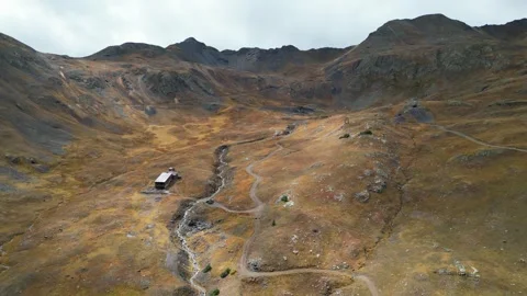 Aerial View of a House in the Mountains Stock Footage 274510302