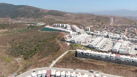 Aerial View of Housing Development in Ensenada Mexico Stock Footage 334361175