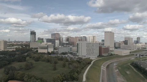 Aerial view of the Houston Medical Center Stock Footage