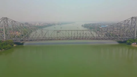 Aerial view of Howrah Bridge, Stock Footage 288684902