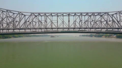 Aerial view of Howrah Bridge, Stock Footage 288684922