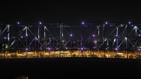 Aerial view of Howrah Bridge, Stock Footage 288684955