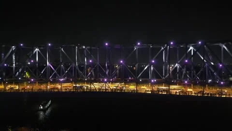 Aerial view of Howrah Bridge, Stock Footage 288684965